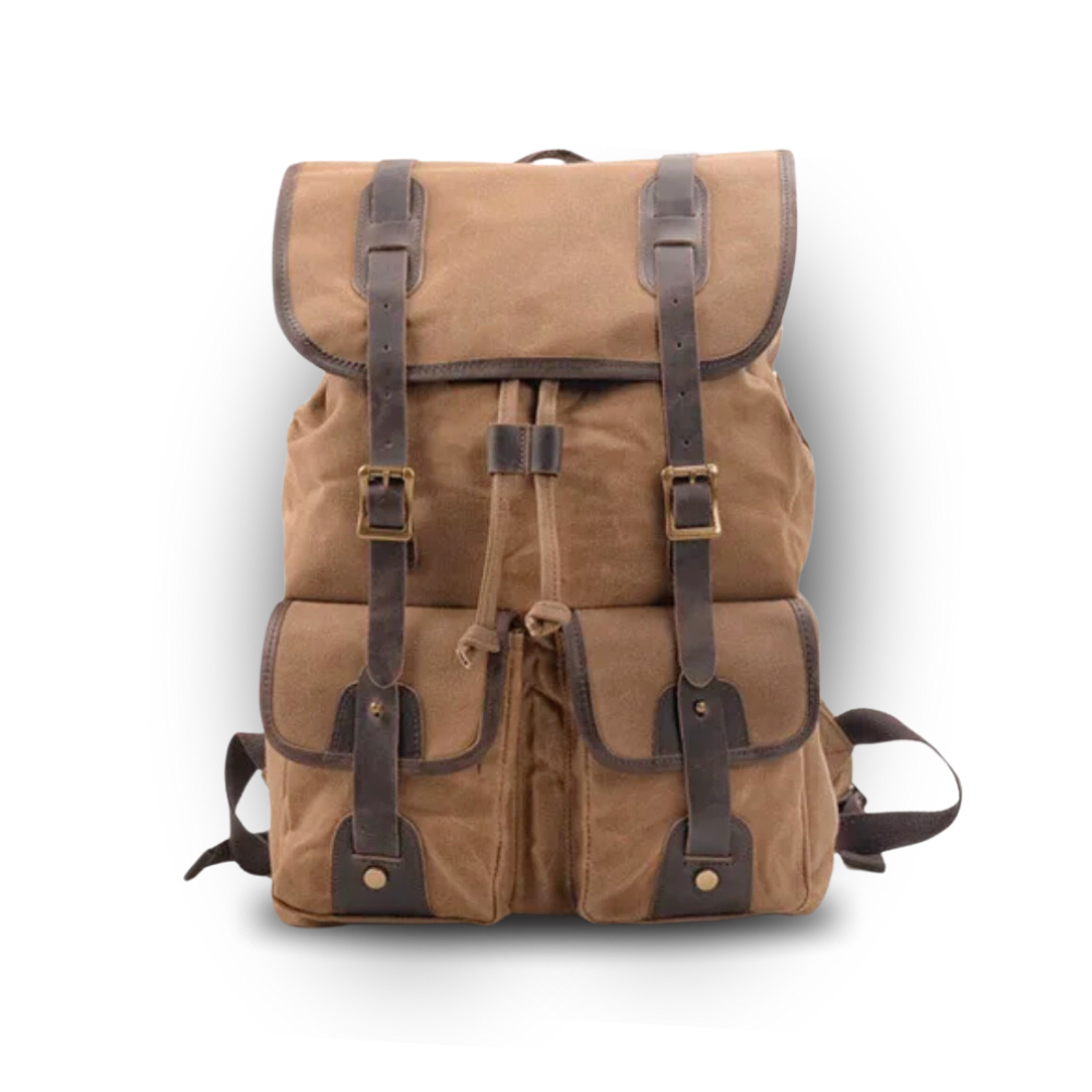 Sac à dos de voyage - en toile &amp; cuir véritable pour homme - Graden