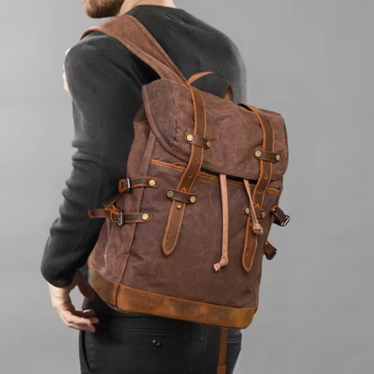 Sac à dos de voyage - en toile cirée - homme &amp; femme - conception &amp; design premium - Huxx